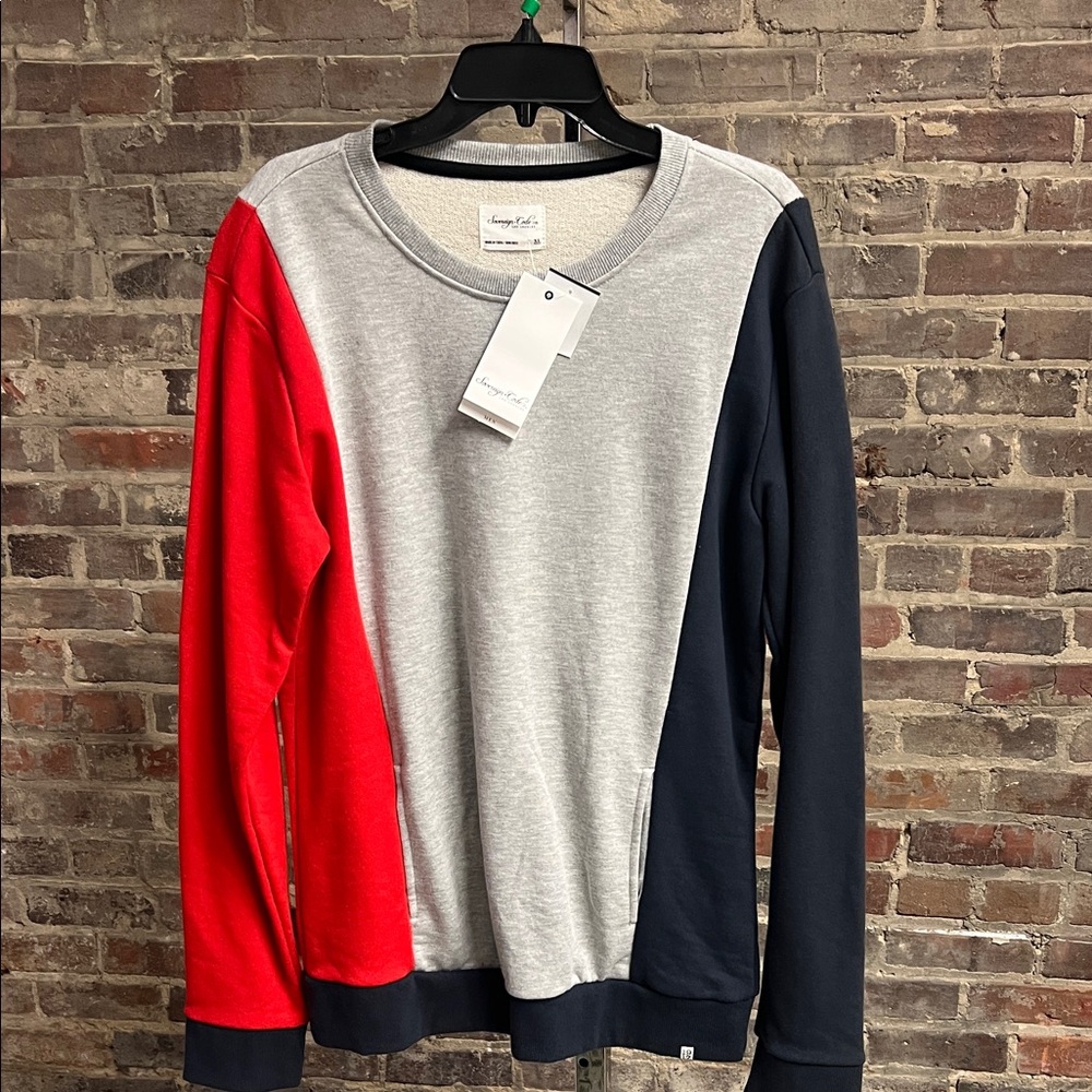 Sovereign Code Tri-Tone Sweatshirt in Red, Gray, and Black